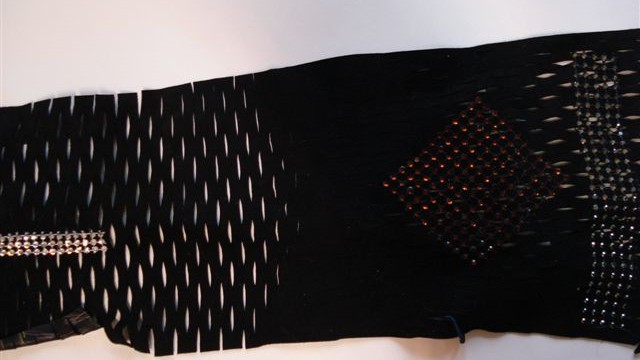 collection 1 elastic strass on spring cut suede